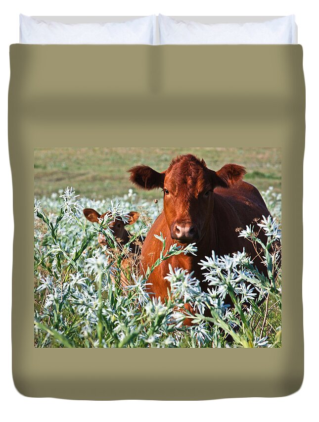 Cow Duvet Cover featuring the photograph Cow Hide by Mark Alder