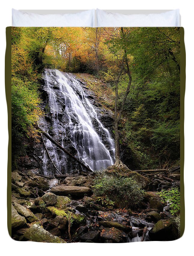 North Carolina Duvet Cover featuring the photograph Crabtree Falls #1 by C Renee Martin