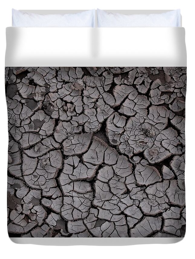 Crack Duvet Cover featuring the photograph Cracked by Melisa Elliott