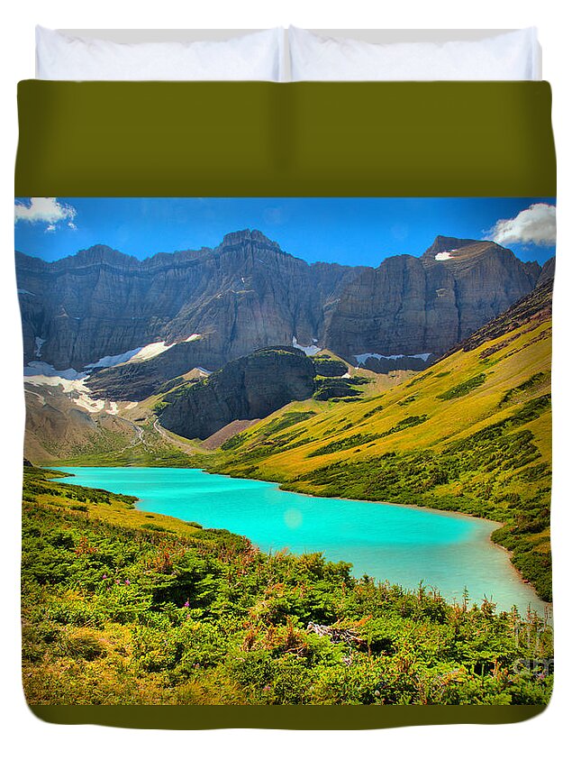 Cracker Lake Duvet Cover featuring the photograph Cracker Lake Afternoon Blues by Adam Jewell
