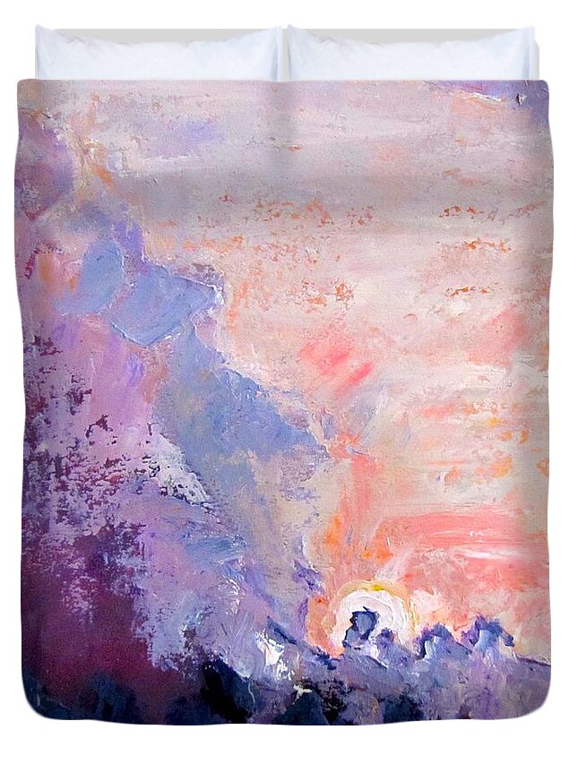 Clouds Duvet Cover featuring the painting Craig's Clouds by Barbara O'Toole