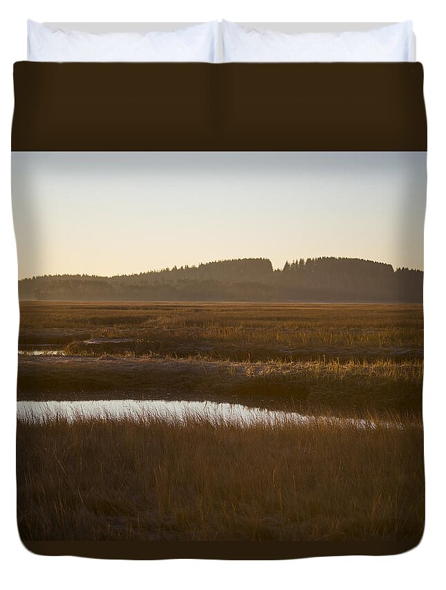 Crane Duvet Cover featuring the photograph Crane Reservation Sunrise Crane Beach Ipswich MA by Toby McGuire