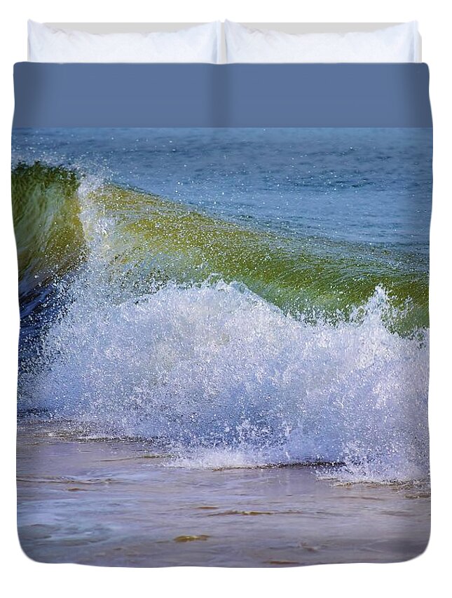 Waves Duvet Cover featuring the photograph Crash by Nicole Lloyd