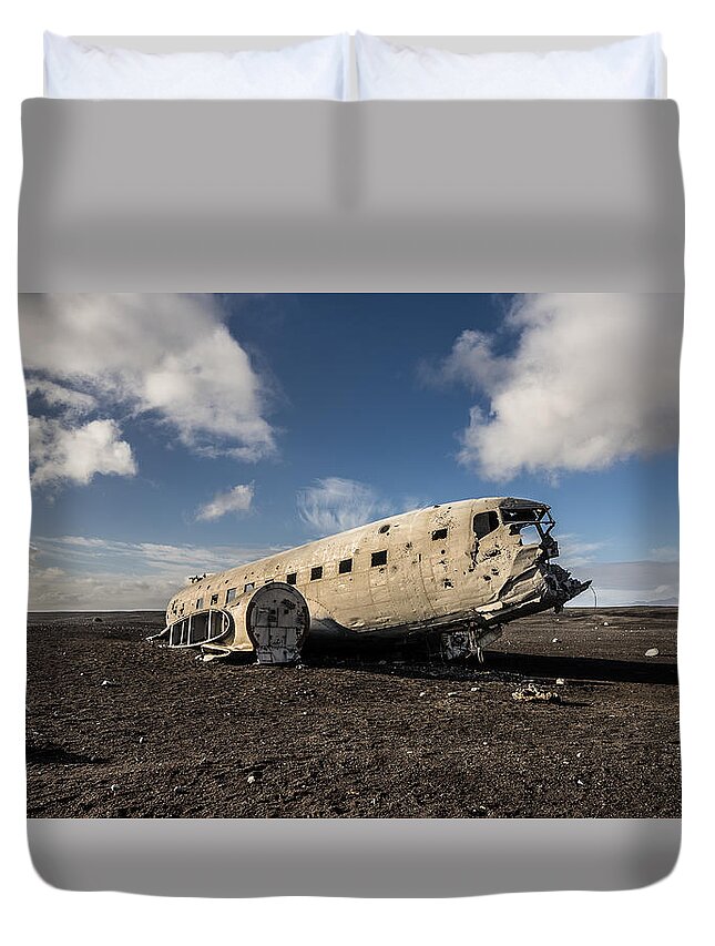 Abandoned Duvet Cover featuring the photograph Crashed DC-3 by James Billings