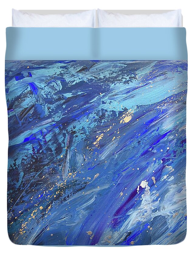 Creation Duvet Cover featuring the painting Creation of the Universe by Laurie Snow Hein