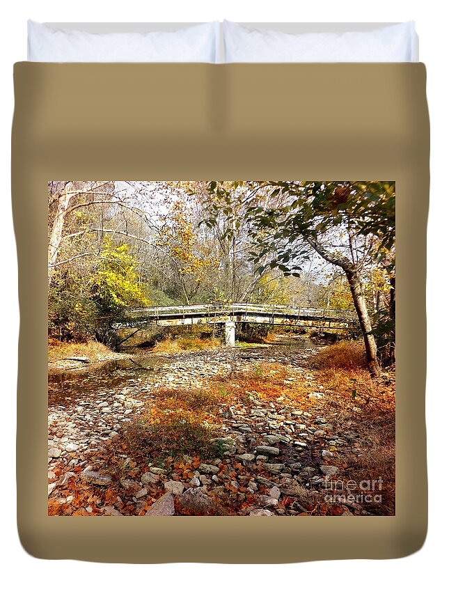 Creek Duvet Cover featuring the photograph Creek Bed by David Neace