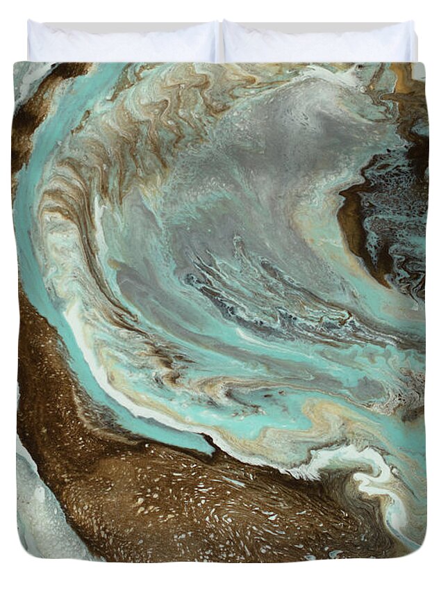 Organic Duvet Cover featuring the painting Sandbar by Tamara Nelson