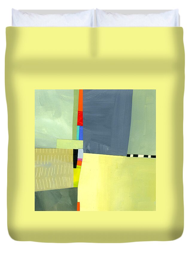 Abstract Art Duvet Cover featuring the painting Crevice or Cravat by Jane Davies