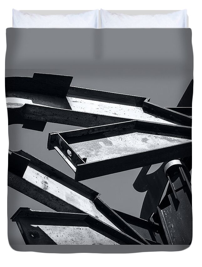 Crissy Field Duvet Cover featuring the photograph Crissy Field Iron Scuplture by Michael Hope