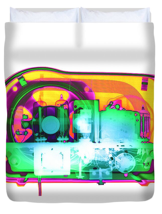 X-ray Art Photography Duvet Cover featuring the photograph Crosley Radio No. 1 by Roy Livingston