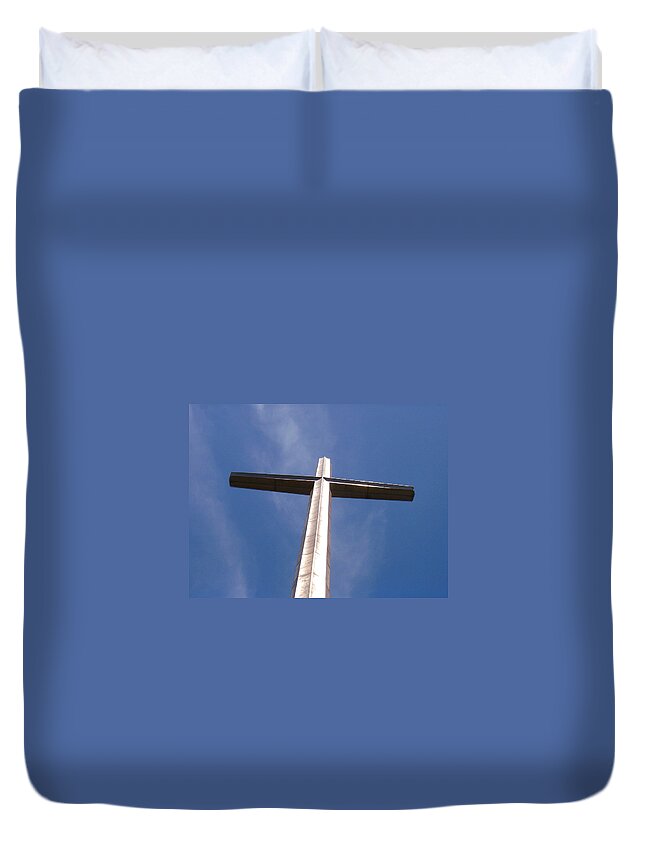 Cross Duvet Cover featuring the photograph Cross at St. Augustine by Kenneth Albin