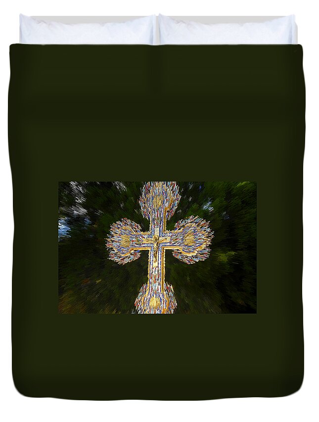 Epiphany Duvet Cover featuring the digital art Cross of the Epiphany by David Lee Thompson