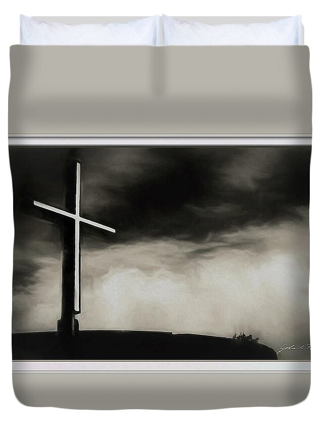 Photographs Duvet Cover featuring the photograph Cross on a Hill by John A Rodriguez