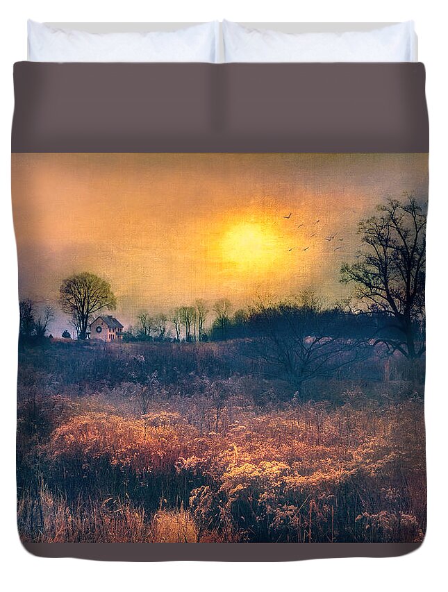 Meadows Duvet Cover featuring the photograph Crossing through the Meadows by John Rivera