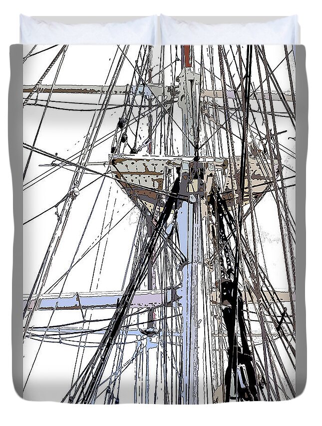 Tall Ship Duvet Cover featuring the photograph Crow's Nest by James Rentz