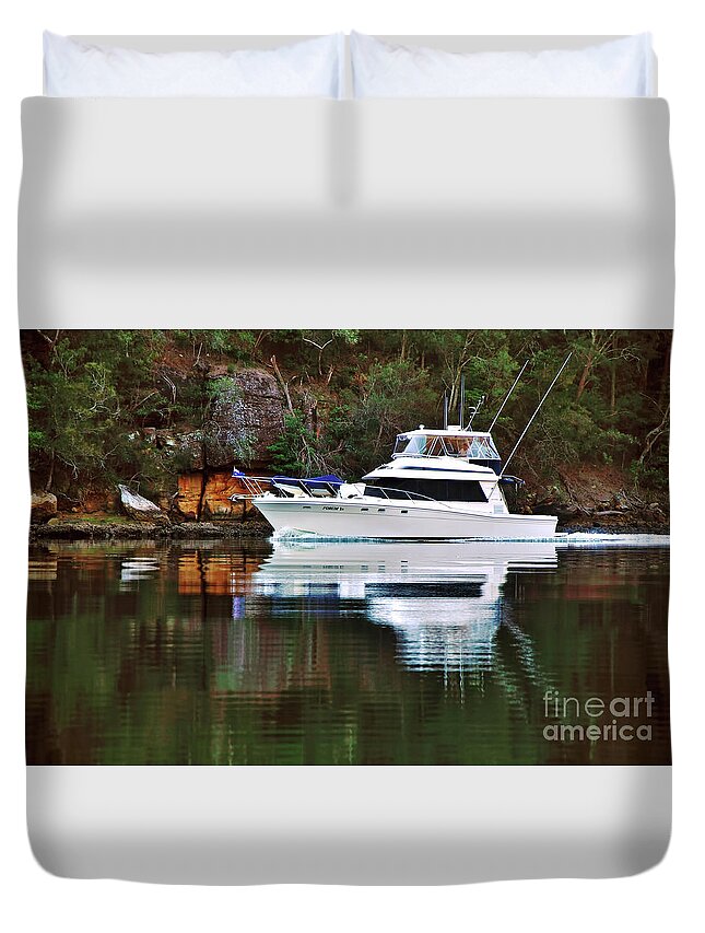 Cruising The River Duvet Cover featuring the photograph Cruising the River by Kaye Menner by Kaye Menner
