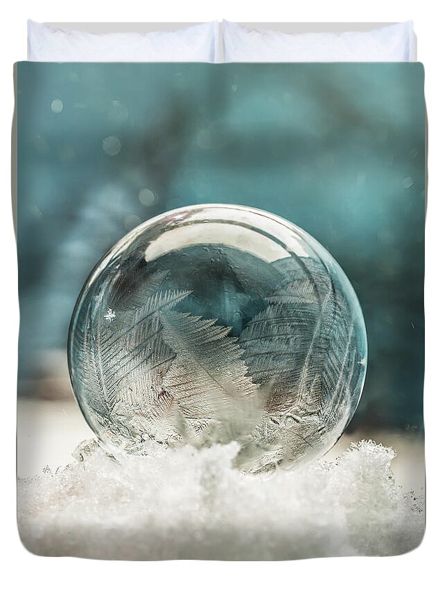 Ball Duvet Cover featuring the photograph Crystal ball by Jaroslaw Blaminsky