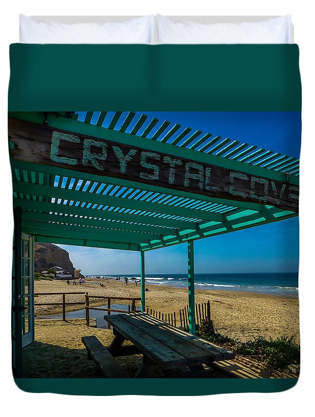 Crystal Cove Duvet Cover featuring the photograph Crystal Cove Store by Pamela Newcomb