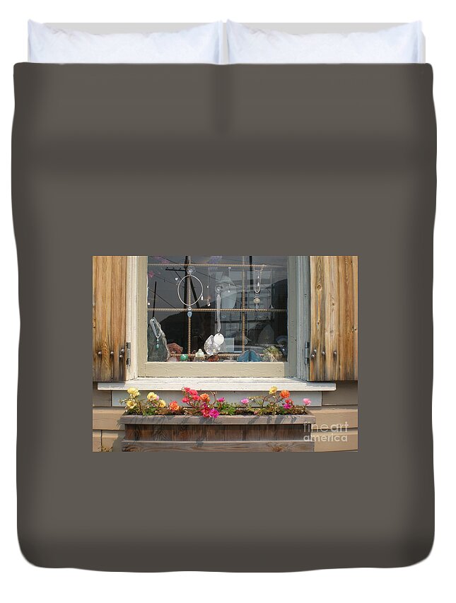 Crystal Shop Duvet Cover featuring the photograph Crystal Window by Kim Prowse