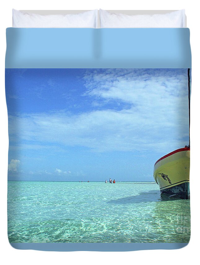 Sea Duvet Cover featuring the photograph Crystalline Lagoon by Becqi Sherman