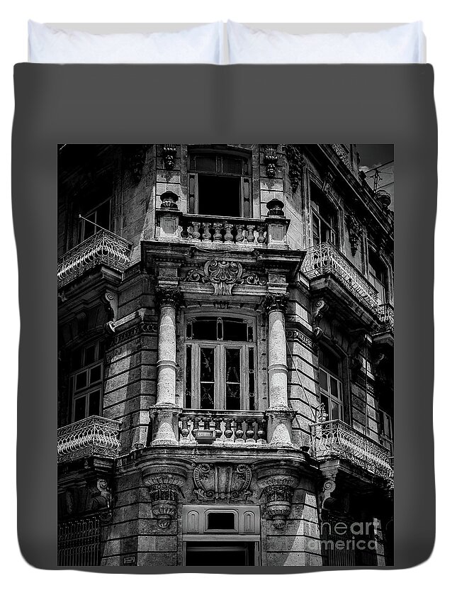 Cuba Duvet Cover featuring the photograph Cuba Corner by Perry Webster