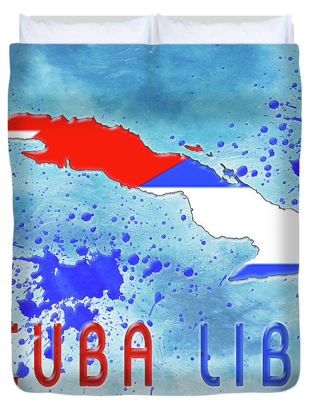 Illustration Duvet Cover featuring the digital art Cuba Libre by Reynaldo Williams