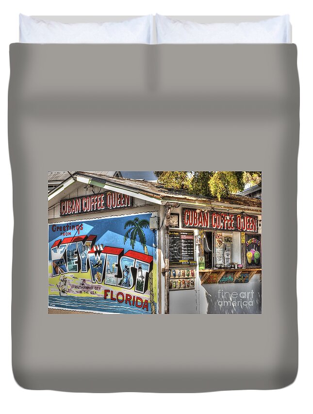 Architecture Duvet Cover featuring the photograph Cuban Coffee Queen by Juli Scalzi