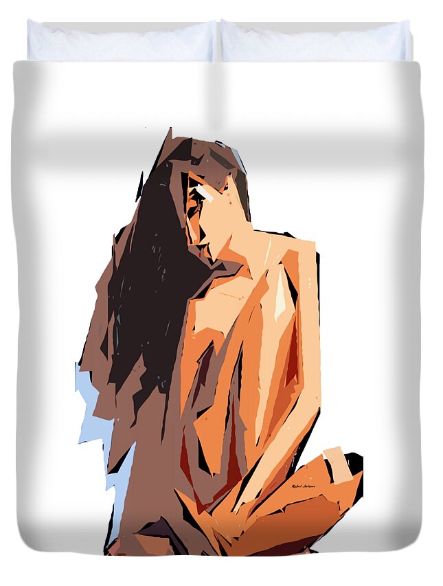 Female Duvet Cover featuring the digital art Cubism Series 31 by Rafael Salazar
