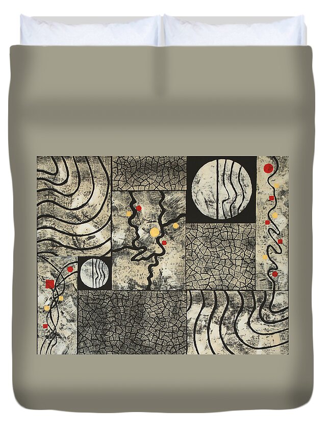 Land Duvet Cover featuring the painting Cultivate the Desert by Diana Perfect