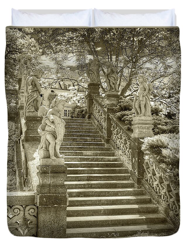  Duvet Cover featuring the photograph Cupids Stairway by Michael Kirk