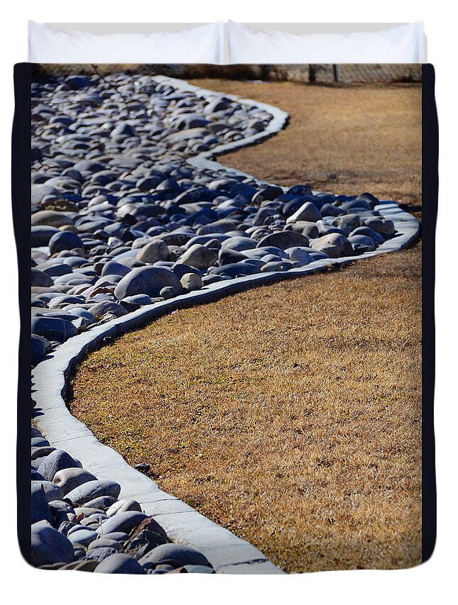 Rock Duvet Cover featuring the photograph Curvy path by Robert WK Clark