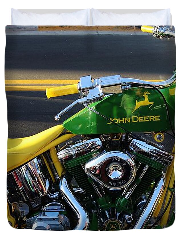Bike Week Duvet Cover featuring the photograph Custom Motorcycle by Christopher James