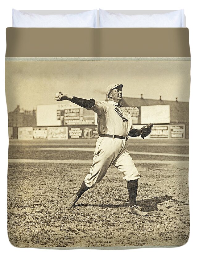 Cy Young Duvet Cover featuring the photograph Cy Young July 23rd 1908 by Nautical Chartworks