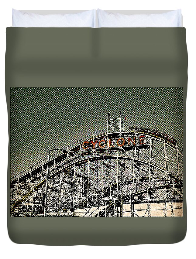 Roller Coaster Duvet Cover featuring the photograph Cyclone Pop by Onedayoneimage Photography