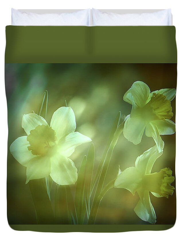 Daffodils Duvet Cover featuring the photograph Daffodils1 by Loni Collins