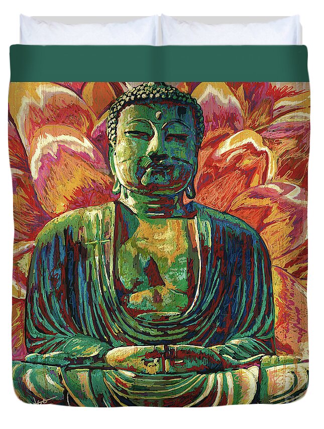 Gautama Buddha Duvet Cover featuring the photograph Daibutsu Buddha by Maria Arango