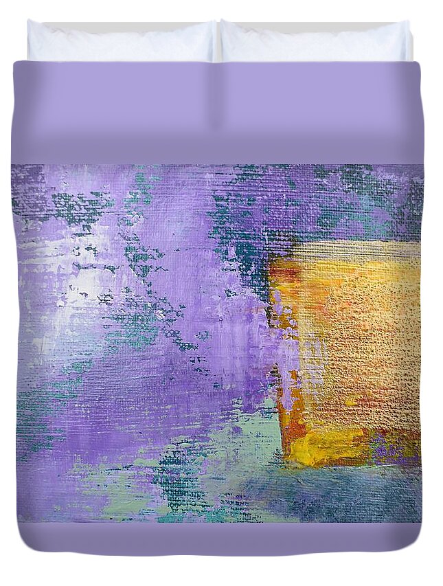 Lyrical Abstract Duvet Cover featuring the painting Daily Abstraction 217121001B by Eduard Meinema