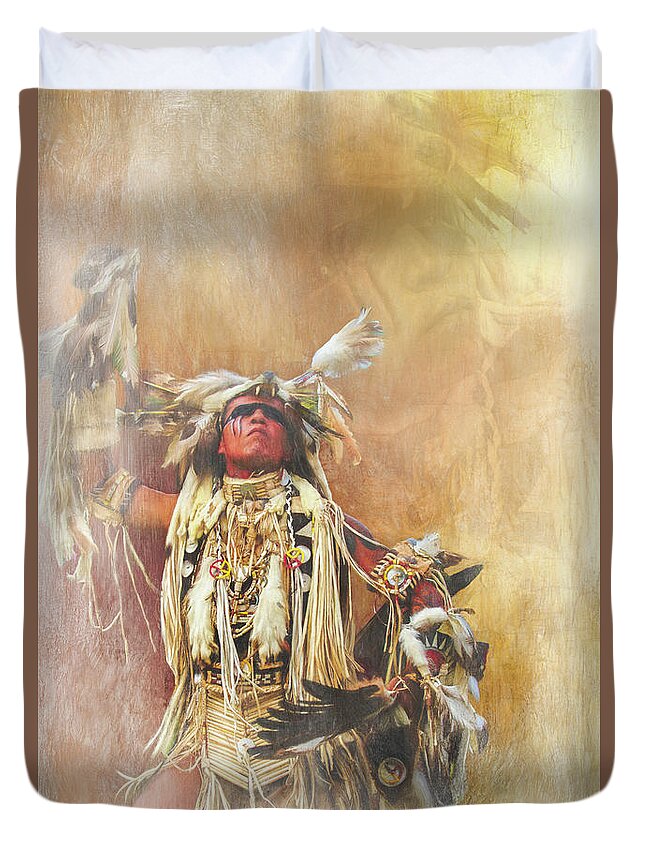 Indigenous Duvet Cover featuring the photograph Dakota Sioux by Eleanor Abramson