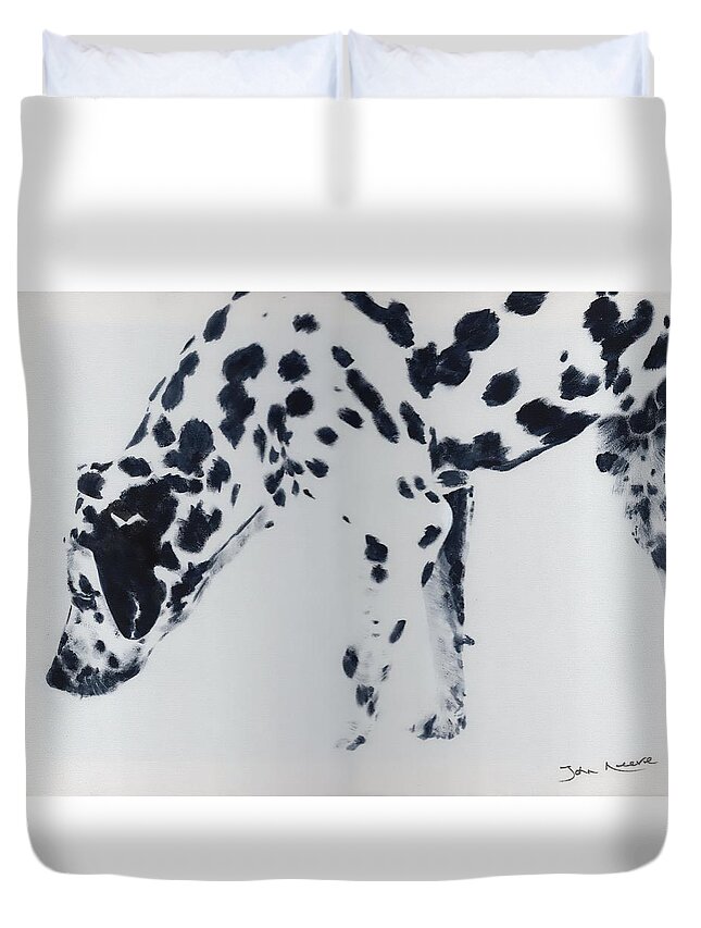 Dalmation Duvet Cover featuring the painting Dalmation by John Neeve