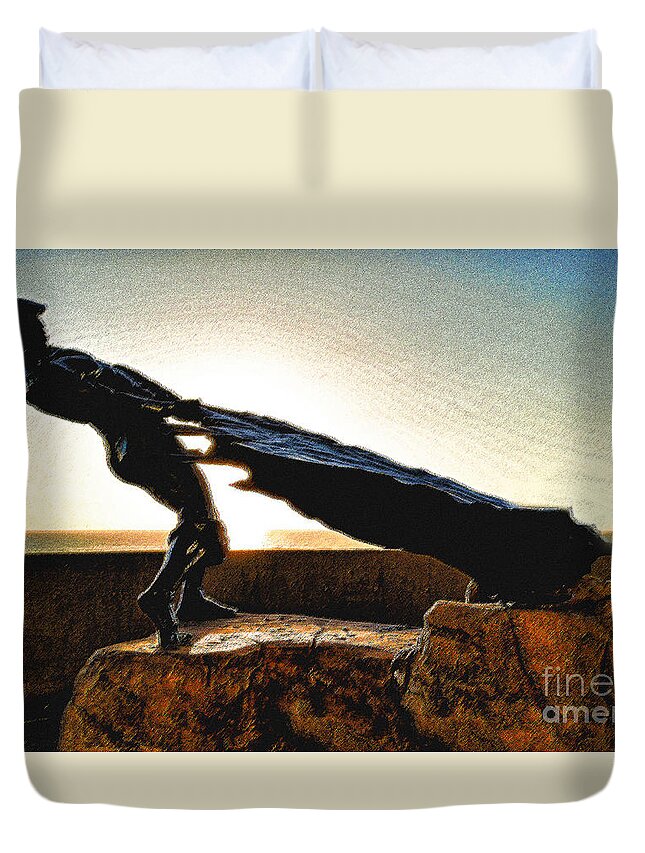 Dana Point Duvet Cover featuring the photograph Dana Point Hide Drogher by Stefan H Unger