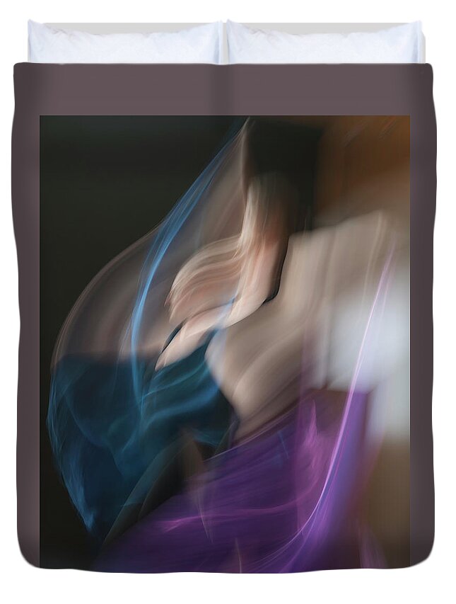 Abstract Duvet Cover featuring the photograph Whispering by Adele Aron Greenspun