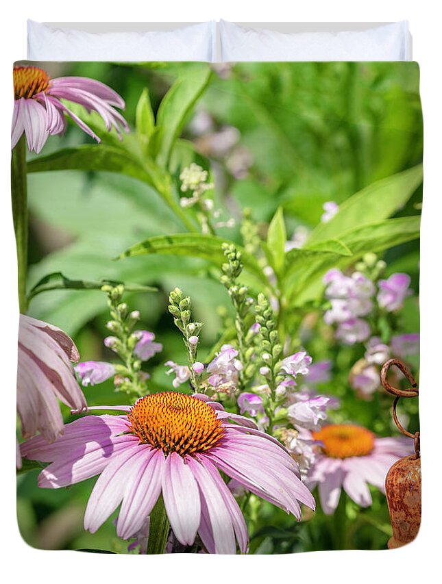 Flowers Duvet Cover featuring the photograph Dance of the Cone Flowers by Cathy Donohoue