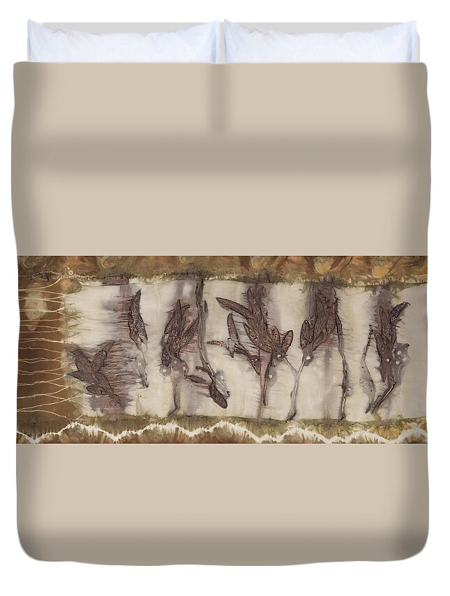Eucalyptus Duvet Cover featuring the tapestry - textile Dance Of The Eucalyptus Leaves by Carolyn Doe