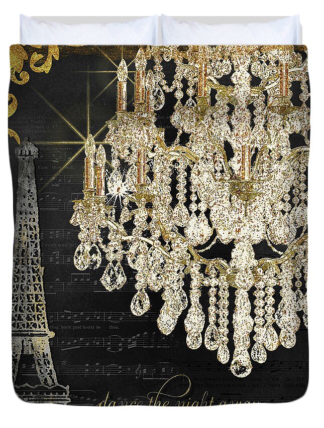 Dance The Night Away Duvet Cover featuring the mixed media Dance the Night Away 1 by Audrey Jeanne Roberts