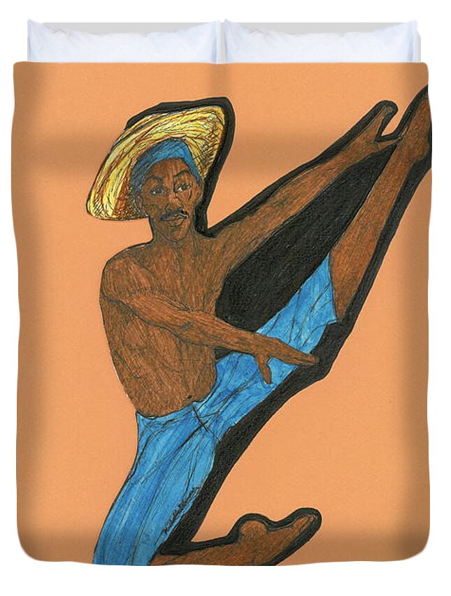 Dancer Duvet Cover featuring the painting Dancer by Michelle Gilmore