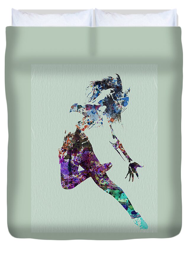 Dancer Duvet Cover featuring the painting Dancer watercolor by Naxart Studio