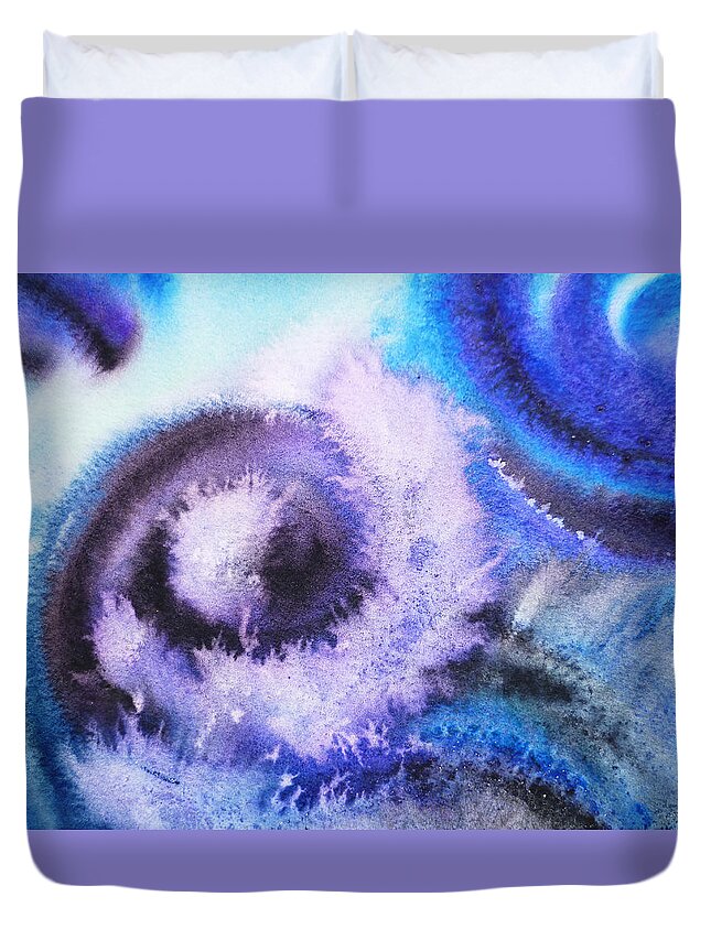 Abstract Duvet Cover featuring the painting Dancing Water IV by Irina Sztukowski