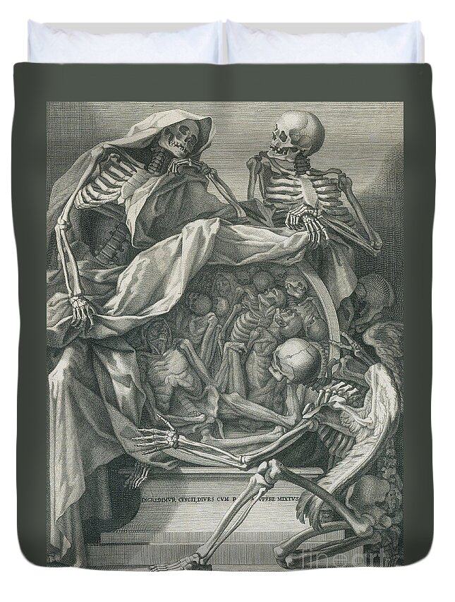 History Duvet Cover featuring the photograph Danse Macabre, 17th Century by Science Source