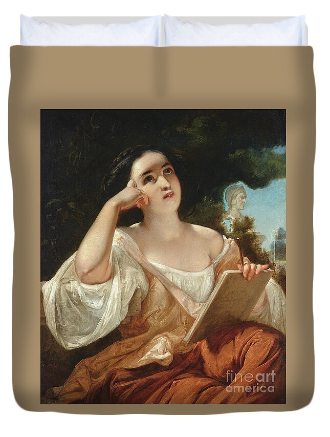 Dante's Inspiration Duvet Cover featuring the painting Dante's inspiration by Gustave Pope