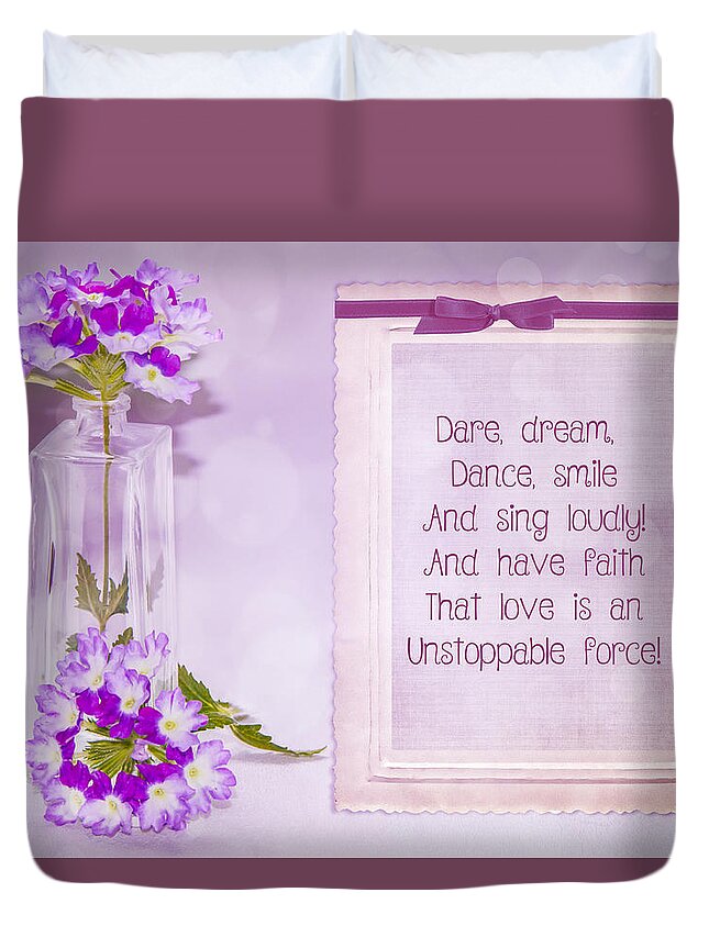 Flowers Duvet Cover featuring the photograph Dare 0814 by Cathy Kovarik